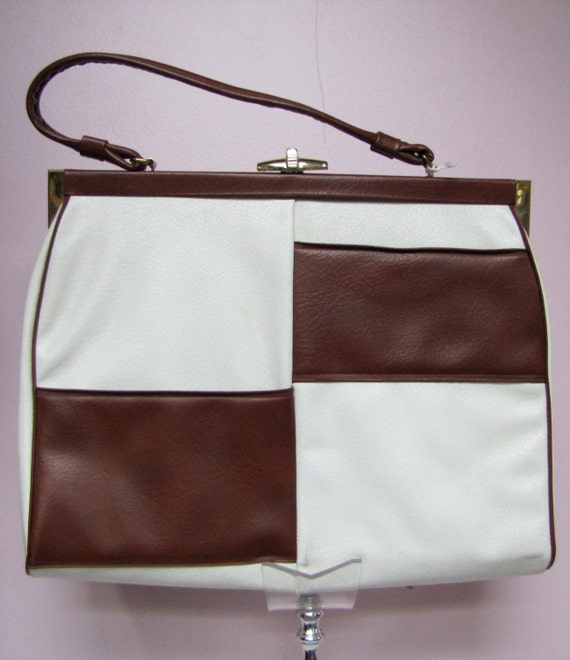 MOD Vintage 60's COLORBLOCK Purse, and 2 Tone Hig… - image 2