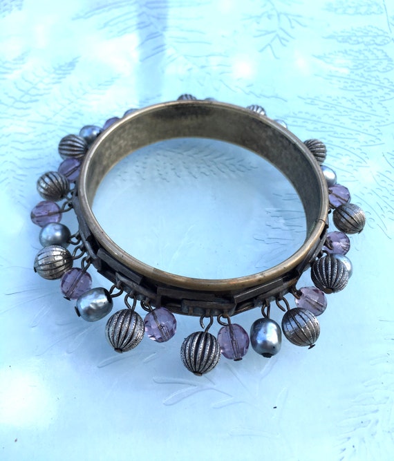 50's SIGNED Miriam HASKELL Pearls, Glass & BRASS … - image 2