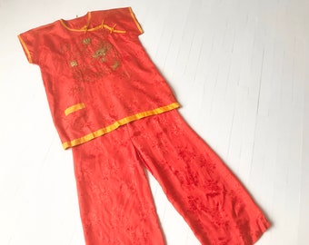 1930s / 1940s Japanese Jacquard Rayon Pajama Set