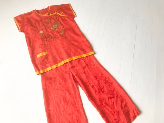 1930s / 1940s Japanese Jacquard Rayon Pajama Set