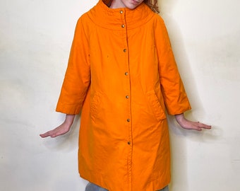 Orange 1960's MOD A-line Jacket, 60’s Coat, size 8-10 Medium