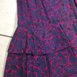 Late 50s / 60's Purple PAISLEY Dress, size S image 3