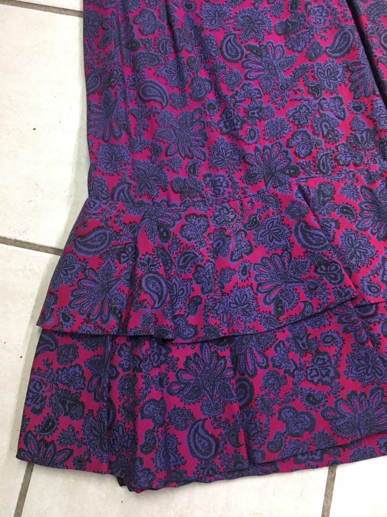 Late 50s / 60's Purple PAISLEY Dress, size S image 3