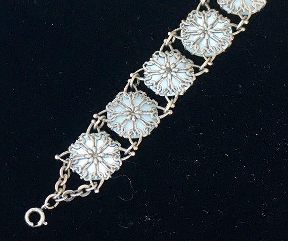 Vintage 1950's MONUMENTS Bracelet, Silver FILIGRE… - image 3