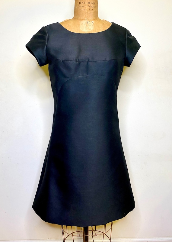 MOD 1960's Black A Line Couture Style Dress / siz… - image 6