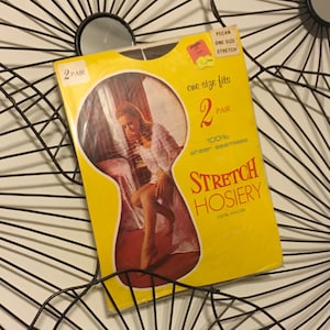 Peek-a-Boo! Vintage 1960&#39;s Stockings, 2 Pair OSS Ladies Seamless Stretch STOCKINGS, MIP, One size