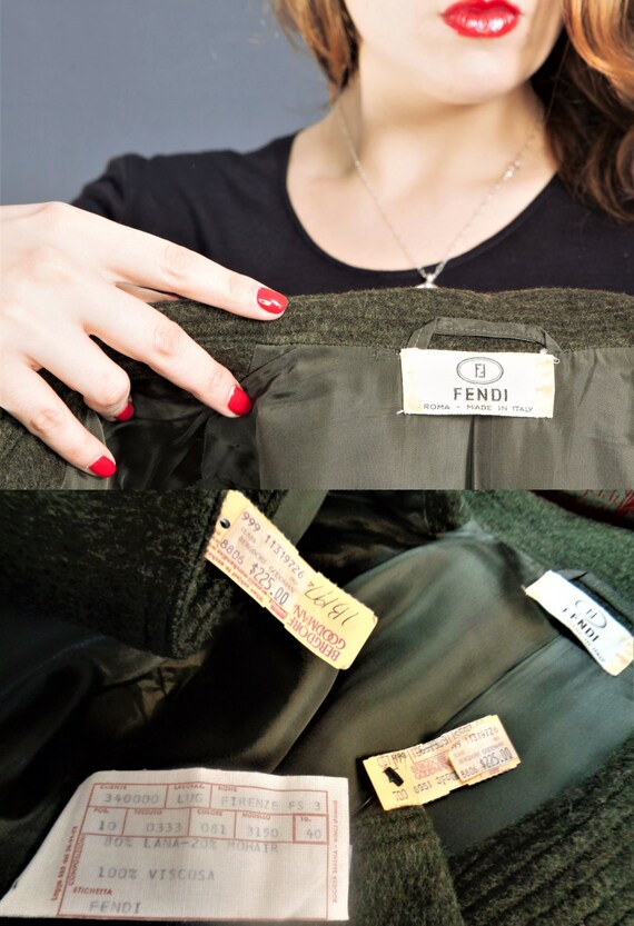 DEADSTOCK 1980's FENDI WOOL Jacket, Vintage 80s Swing Style DEADSTOCK 1980's FENDI WOOL Jacket, Vintage 80s Swing Style