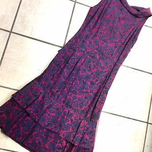 Late 50s / 60's Purple PAISLEY Dress, size S image 1
