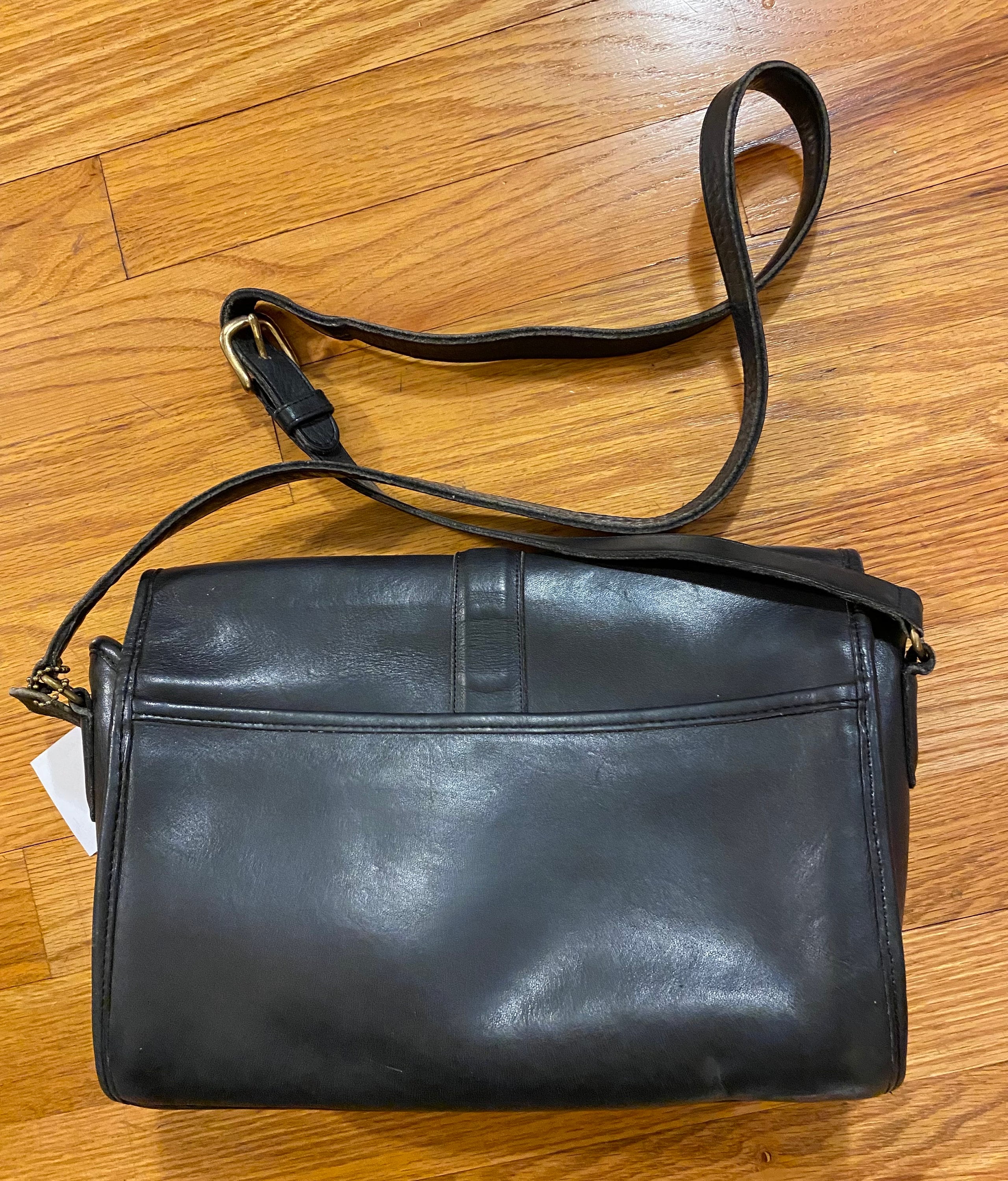 RARE 1970's Vintage COACH Black Leather Purse, 70s DESIGNER