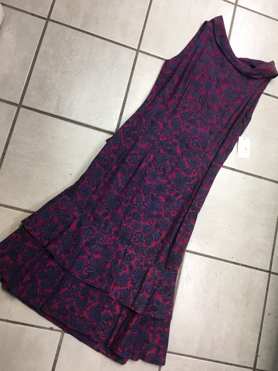 Late 50s / 60's Purple PAISLEY Dress, size S - image 9