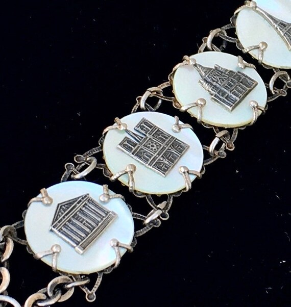 Vintage 1950's MONUMENTS Bracelet, Silver FILIGRE… - image 4