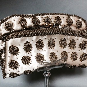 Bolso clutch de oro con cuentas de oro de 1950, bolso de boda
