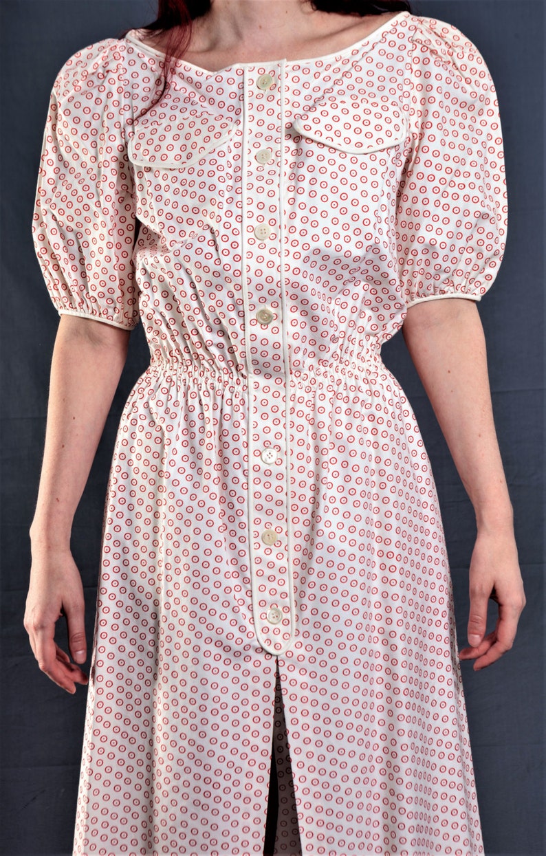 Late 70's or early 1980's DEADSTOCK, Vintage VALENTINO BOUTIQUE Dress, 100% Cotton Sweetheart Dress, Size Medium image 4