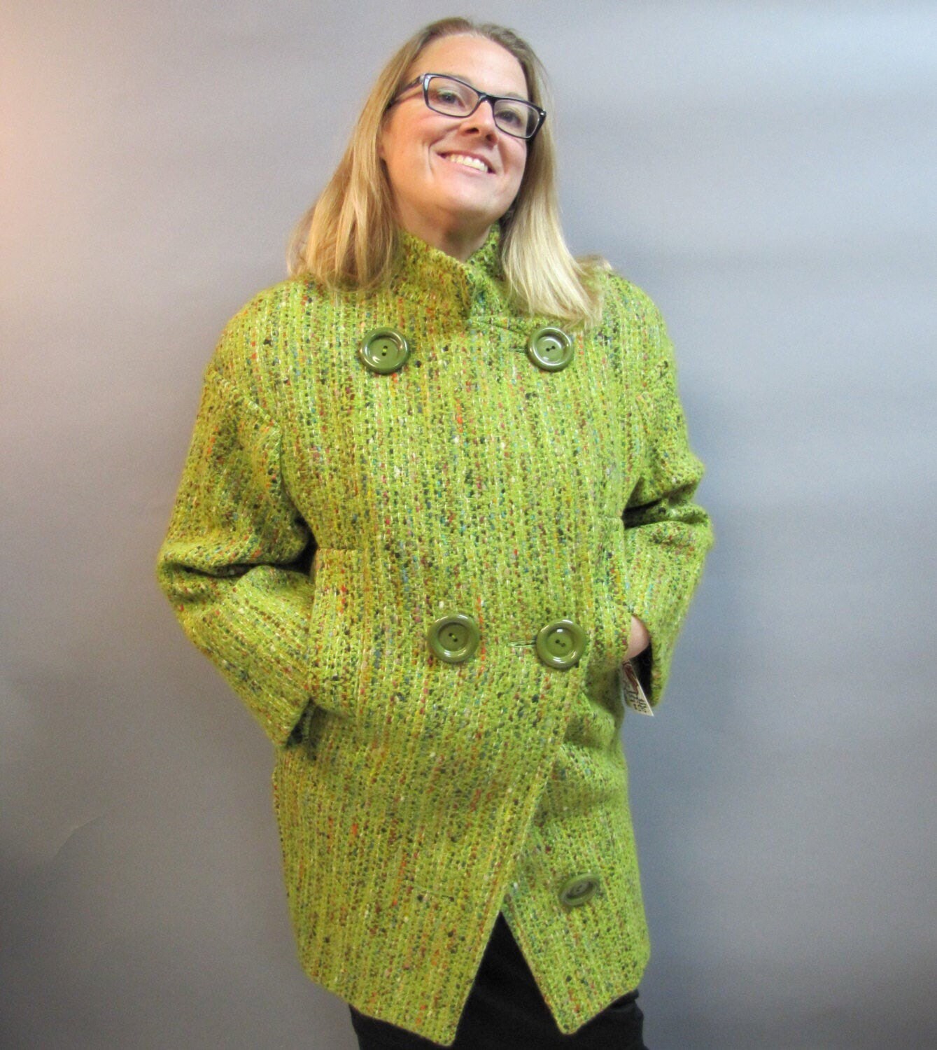 boucle knit coat