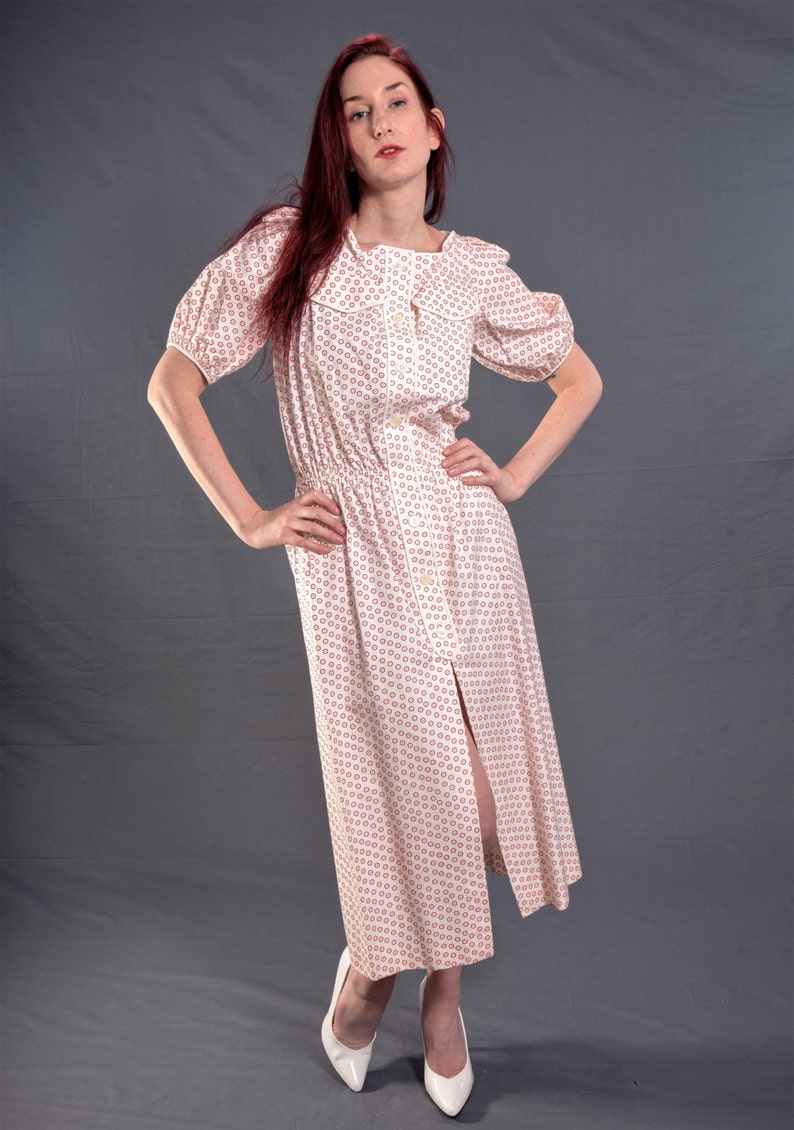 Late 70's or early 1980's DEADSTOCK, Vintage VALENTINO BOUTIQUE Dress, 100% Cotton Sweetheart Dress, Size Medium image 1