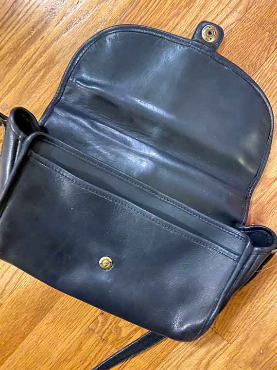 RARE 1970's Vintage COACH Black Leather Purse, 70… - image 4