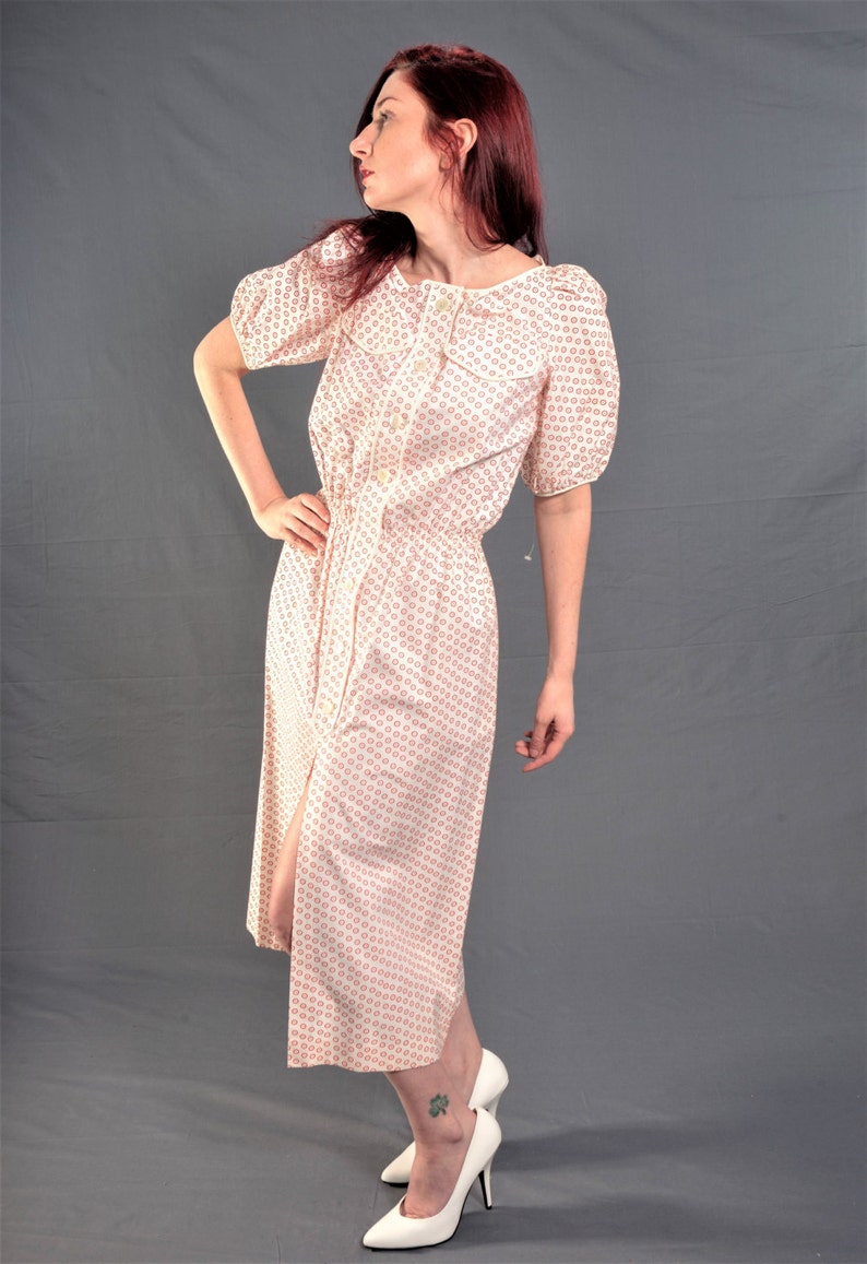 Late 70's or early 1980's DEADSTOCK, Vintage VALENTINO BOUTIQUE Dress, 100% Cotton Sweetheart Dress, Size Medium image 5