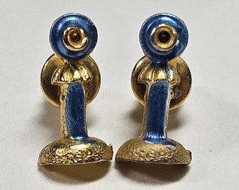 Pair of Vintage Candlestick Telephone Stud Earrings