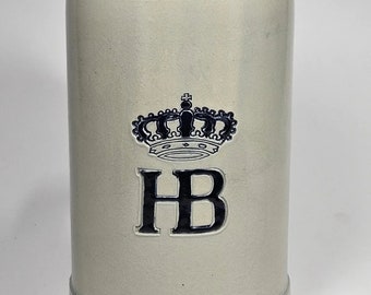 Hofbräuhaus HB Crown 1L Steinkrug Salzglasiert VTG 1960er West Germany, Münchener Bier