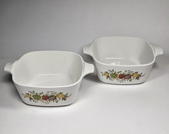 Set of 2 Vintage Corning Ware  Spice of Life # P-43-B Casserole 2 3/4 Cup Dish