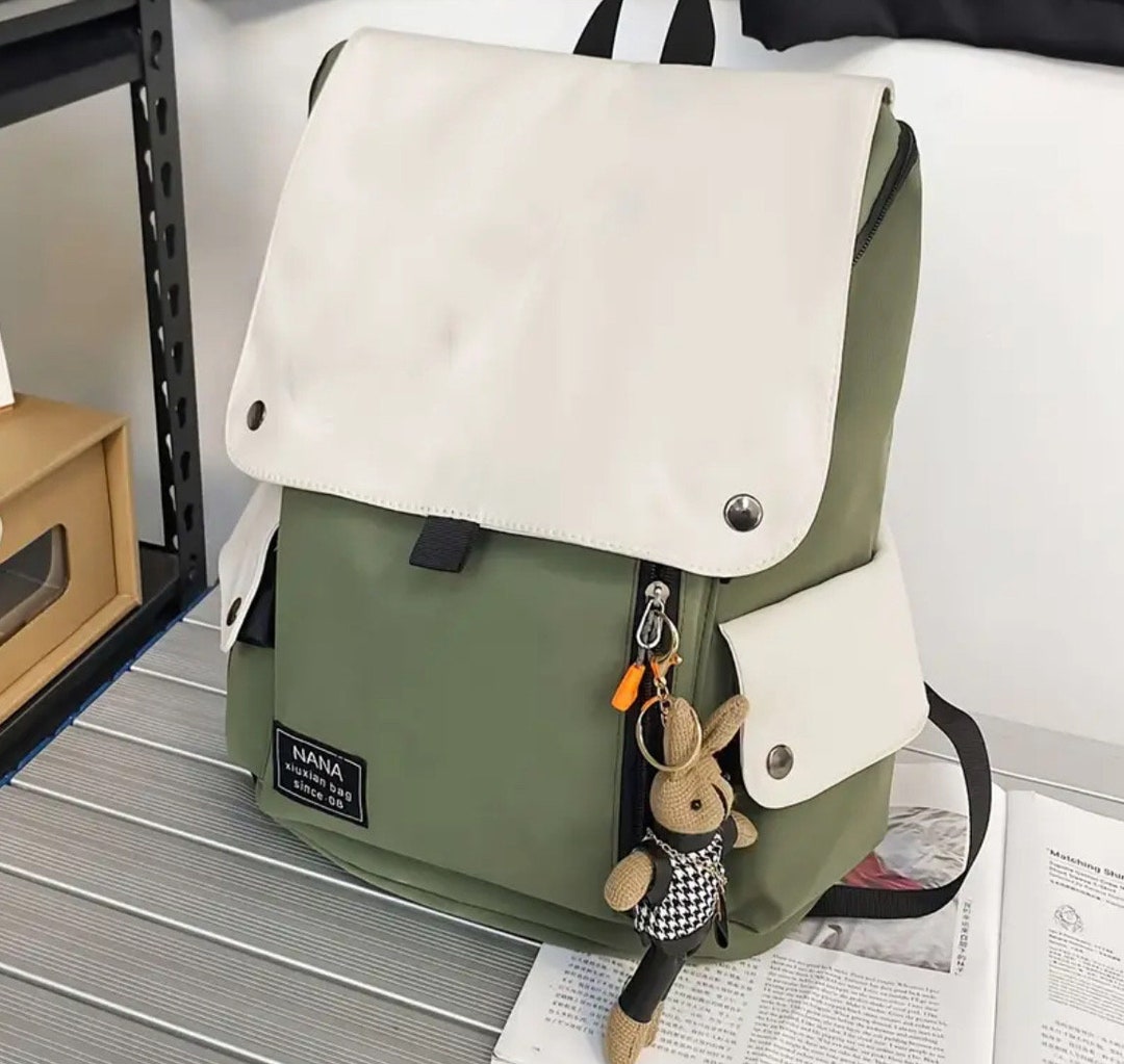 Flap Computer Backpack Casual Flap Laptop Backpack, Color Contrast Schoolbag, Trendy Travel ...
