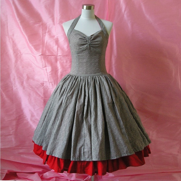 Wonderful Fully Reversible Custom Made Polka Dot Rockabilly Swing Dress