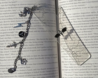 Segnalibro a forma di drago / regalo per amanti dei libri, ispirato a Violet Sorrengail