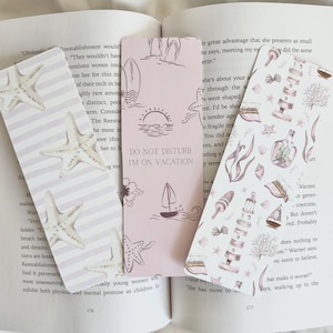Do Not Disturb Collection Pink Summer Bookmark Beach Theme Bookmark Summer Gift Book Lover Accessory Seashell Bookmark Ocean Themed Design