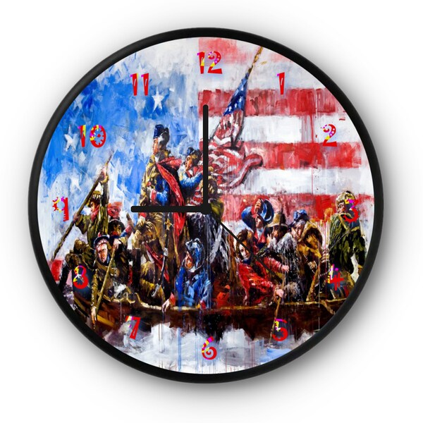 Canvas Clock Prints, Canvas Clock (American Civil War) Painting, Clock Wall Unique, Home Decor, Clock with Numbers, Fine Art Print, Gifts