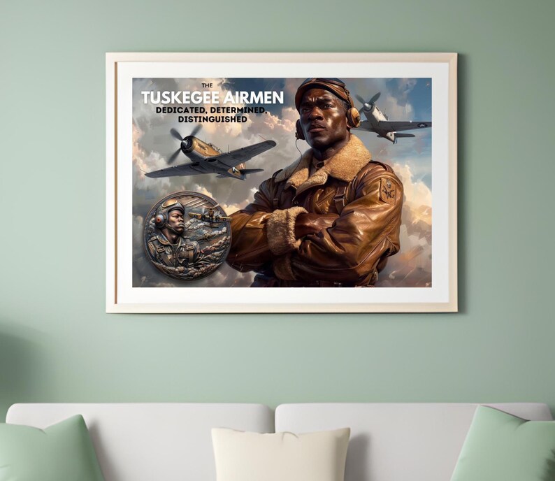 Tuskegee Airmen Wall Art Black History Month Wall Art Afrocentric Wall ...