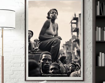 Eine Veränderung wird kommen | Schwarze Geschichte Wandkunst | Afroamerikanische Wandkunst | Afrocentric Wandkunst | Schwarze Kunst | Digitaler Download