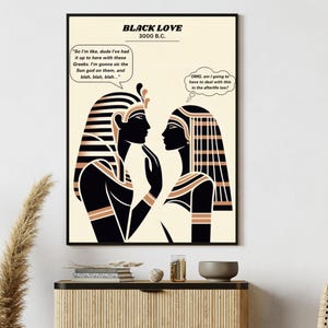 Black Love 3000 BC | Egyptian Wall Art | Black Couple Print | Afrocentric Art | Valentine&#39;s Day Art | Housewarming Gift | Digital Download
