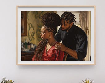 I'm Sorry Baby, Valentines Day Wall Art Black Love Printable Wall Art Black Couple Black Man & Woman Romantic Couple Digital Download