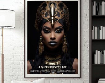 Queen! | Black Woman Wall Art | African-American Wall Art | Afrocentric Wall Art | Digital Download