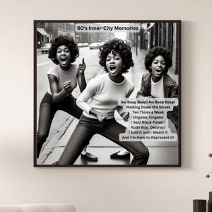 60&#39;s Inner-City Memories | Black Woman Art Print| African American Art | Afro Art | Black Art | Afrocentric Wall Print | Digital Download
