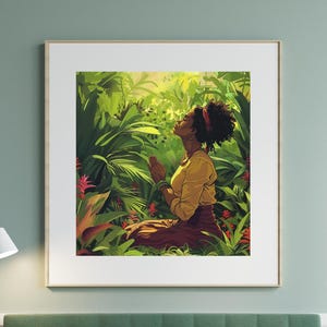 Morning Prayers | Christian Wall Art | Religious Wall Art | Black Woman Art | Christian Woman | Prayer Wall Print | Digital Download