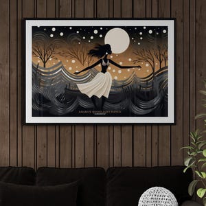 Amara&#39;s Moonlight Dance | African Woman Dancer | Cultural Dance | African Dance | Gift for friend | Home Decor Art | Digital Download