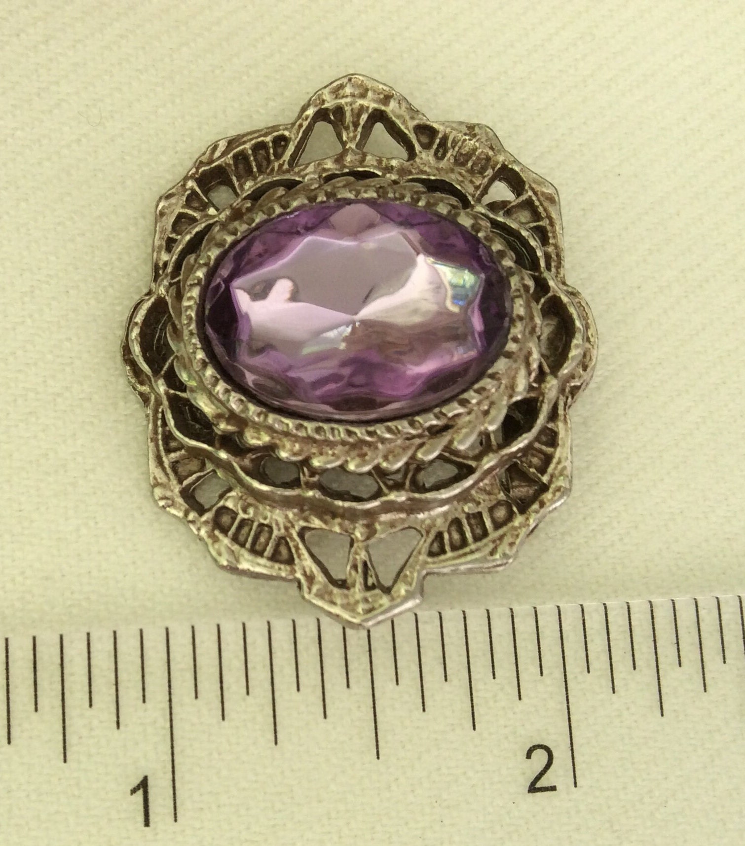 Vintage Purple Paste Stone Brooch - Etsy