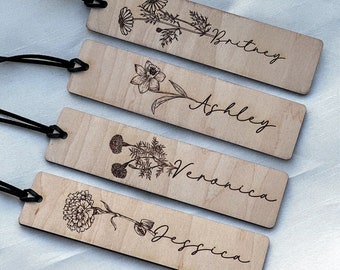 Birth Flower Bookmark, Booklover Gift,Bookworm Gift,Personalized Gift, Birthday Gift,Custom Bookmark,Thank You Gifts,Floral Bookmark