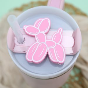 Stanley Dog Topper, Balloon Dog Tag, Stanley Accessories, Balloon Dog Tumbler Topper, Dog Mom Gift, Dog Lover Gift, Tumbler Accessories