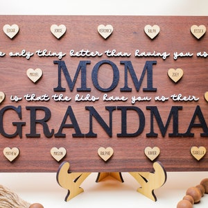 Mom-Grandma Wooden Plaque , Mother&#39;s day gift, Gift for mom, Gift for Grandma, Gift for her, Personalized Gift,Gift for Mimi,Family Tree
