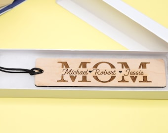 Custom Mom Bookmark, Mother's day gift, Custom Name Bookmark, Gift for Mom, Customized Bookmark, Gift for her, Wooden Bookmark