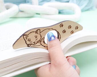 Cat Book Buddy, Reading Assistant, Thumb Page Holder, One Hand Book Holder, Reading Ring, Book Lover Gift, Book Club Gift, Gift For Cat Moms