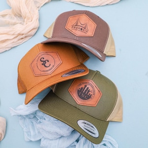 Custom Logo Hat,Leather Patch Hat,Bulk Hats,Custom Trucker Hats,Hats for Men,Business Merch, Christmas Gift for Employees,Snapback Hat