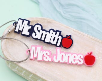 Custom Teacher Keychain, Name Keyring, Teacher Appreciation Week Gift, End of Year Teacher Gift, Teacher Gift Idea, Back to School Gift