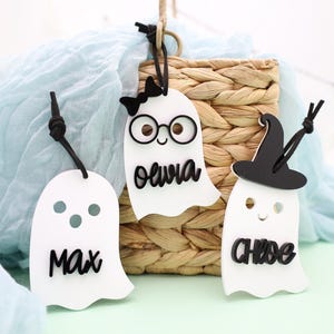 Halloween Ghost Basket Tag, Custom Name Tag For Trick-O-Treat Bucket, Boo Basket Tag, Customizable Ghost Tags, Personalized Halloween Basket