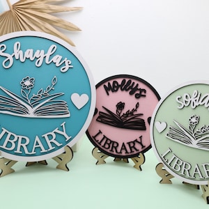 Library Sign, Book Decor, Bookish Decor, Personalized Library Sign ...
