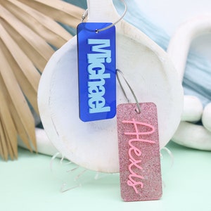 Acrylic Bag Tag Keychain, 3D Backpack Tag, Kids Tag Keychain, Acrylic Name Tag, Lunch Box Tag,  Luggage Tag,  Diaper Bag Tag, Back to School
