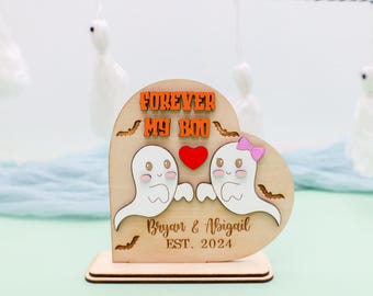 Personalized Forever My Boo Sign, Spooky Halloween Decor, Cute Ghost Decor, Couples Gift, Romantic Gift for Anniversary, Custom Decor Sign