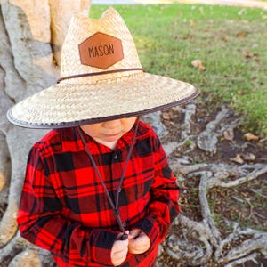 Custom Hat for Kids,Straw Hat,Kids Leather Patch Hat,Kids Christmas Gift,Gift for Kids,Custom Hat for Kids,Gift for Baby,Straw Hats Toddlers
